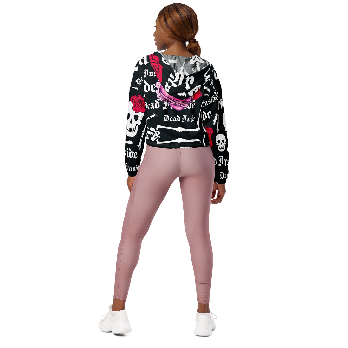 Women’s cropped windbreaker- Sugar Candy Skull