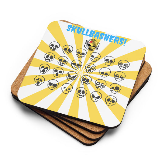 Single Cork-back coaster- Skullbashers!