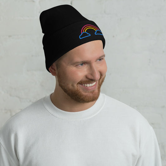 Cuffed Beanie- Rainbow