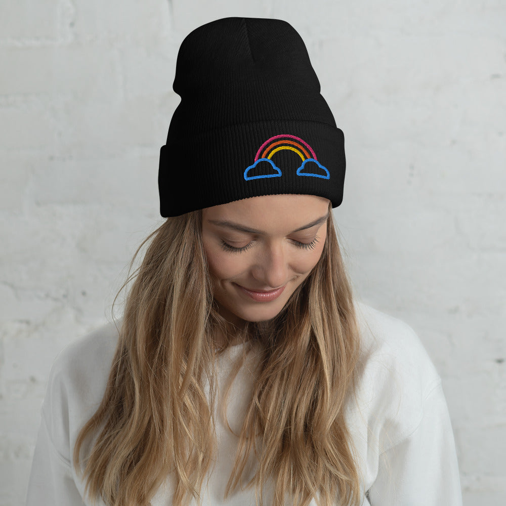 Cuffed Beanie- Rainbow