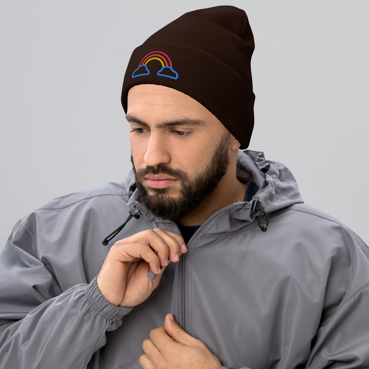 Cuffed Beanie- Rainbow