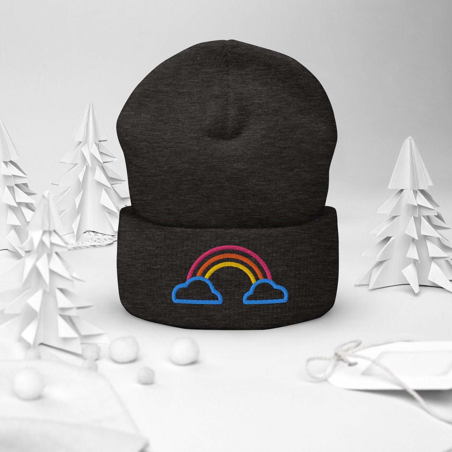 Cuffed Beanie- Rainbow