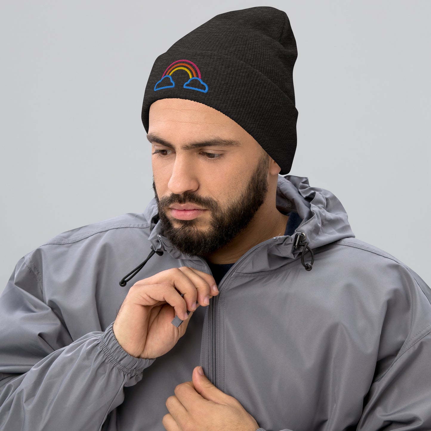 Cuffed Beanie- Rainbow