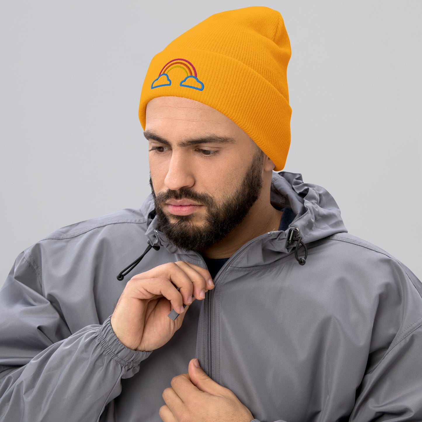 Cuffed Beanie- Rainbow