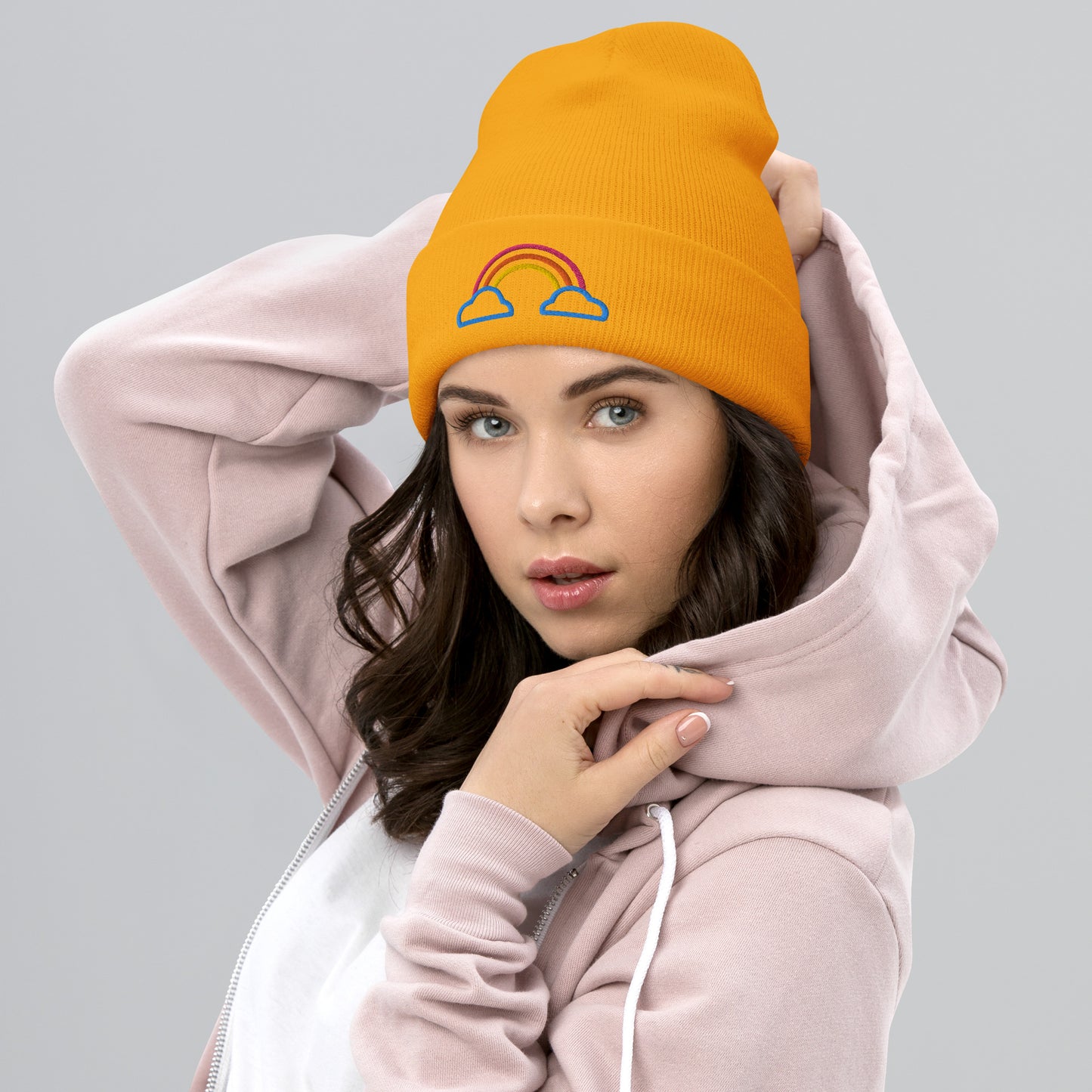 Cuffed Beanie- Rainbow