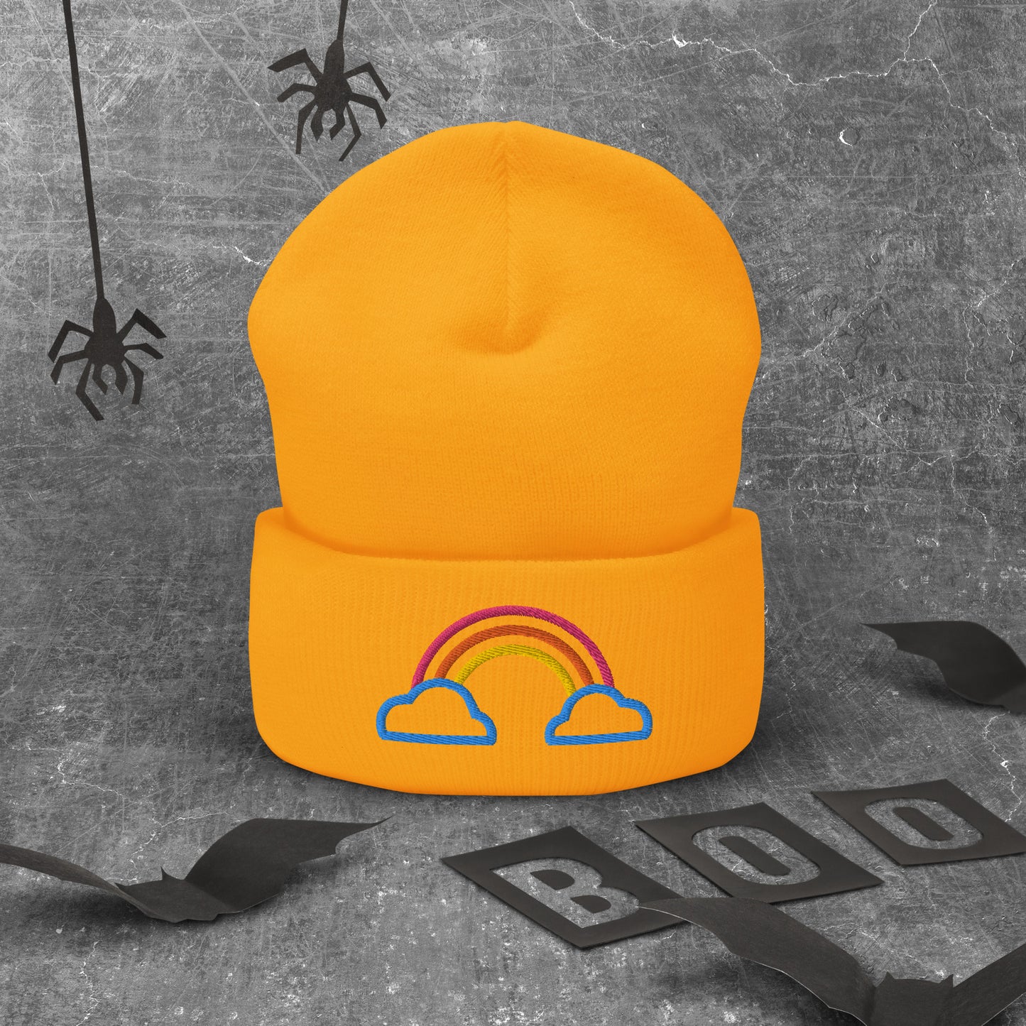 Cuffed Beanie- Rainbow