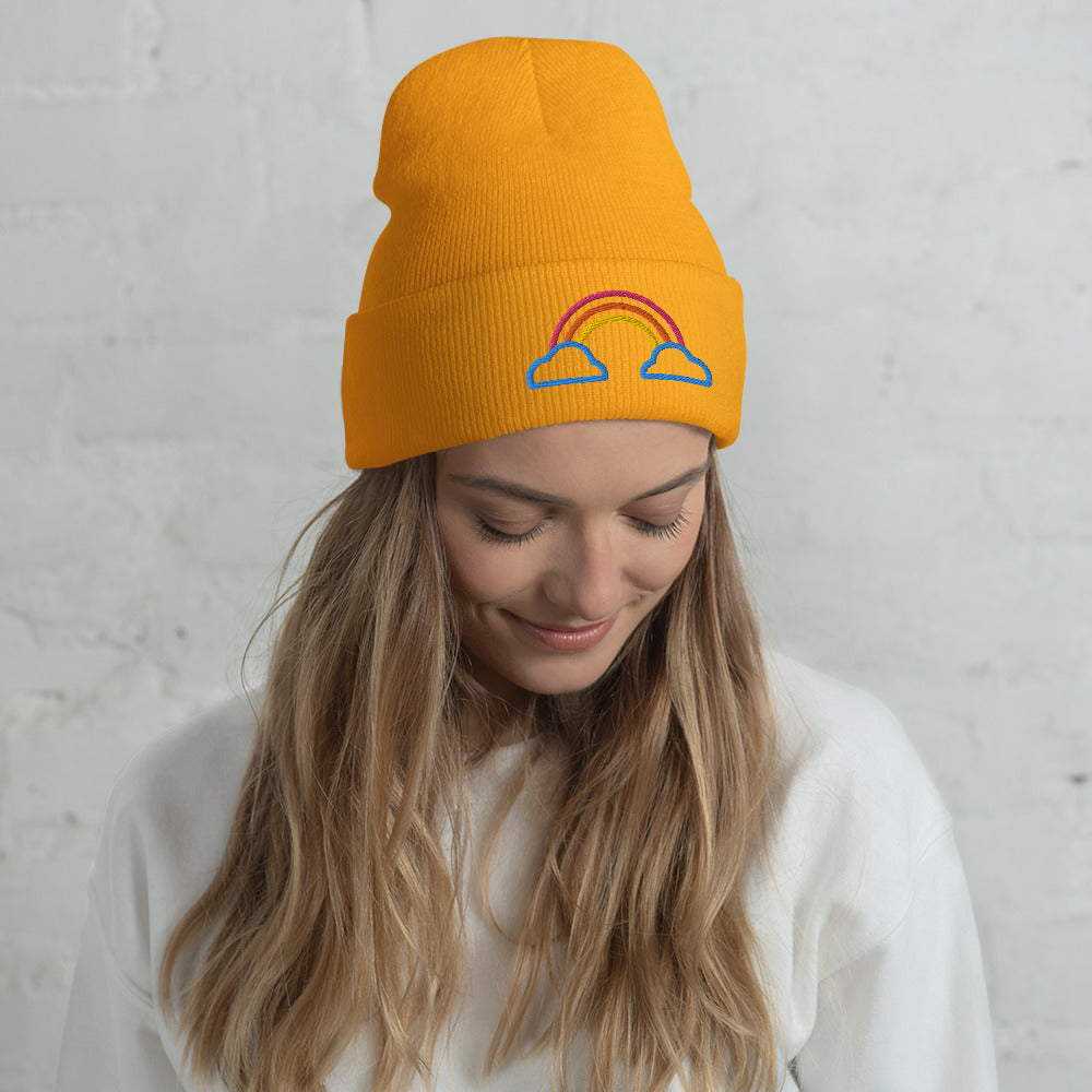 Cuffed Beanie- Rainbow