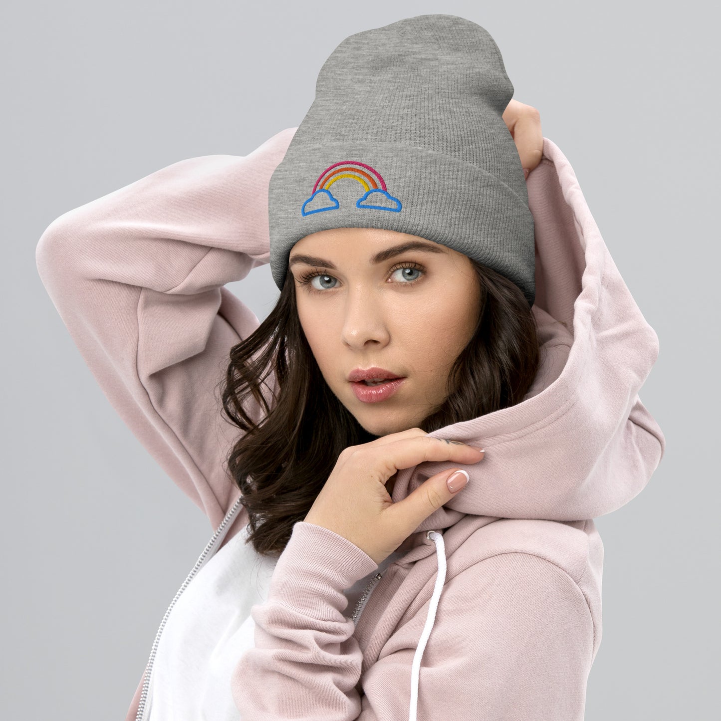 Cuffed Beanie- Rainbow