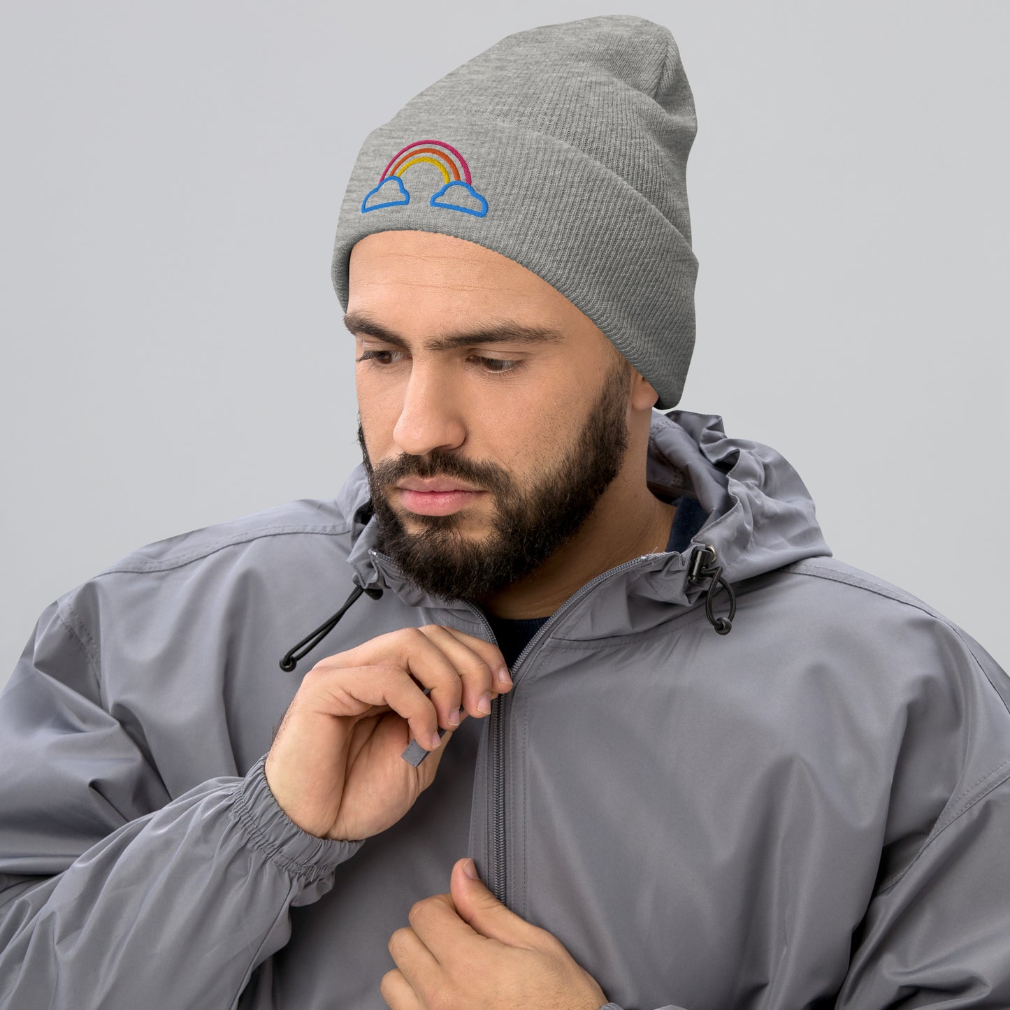 Cuffed Beanie- Rainbow