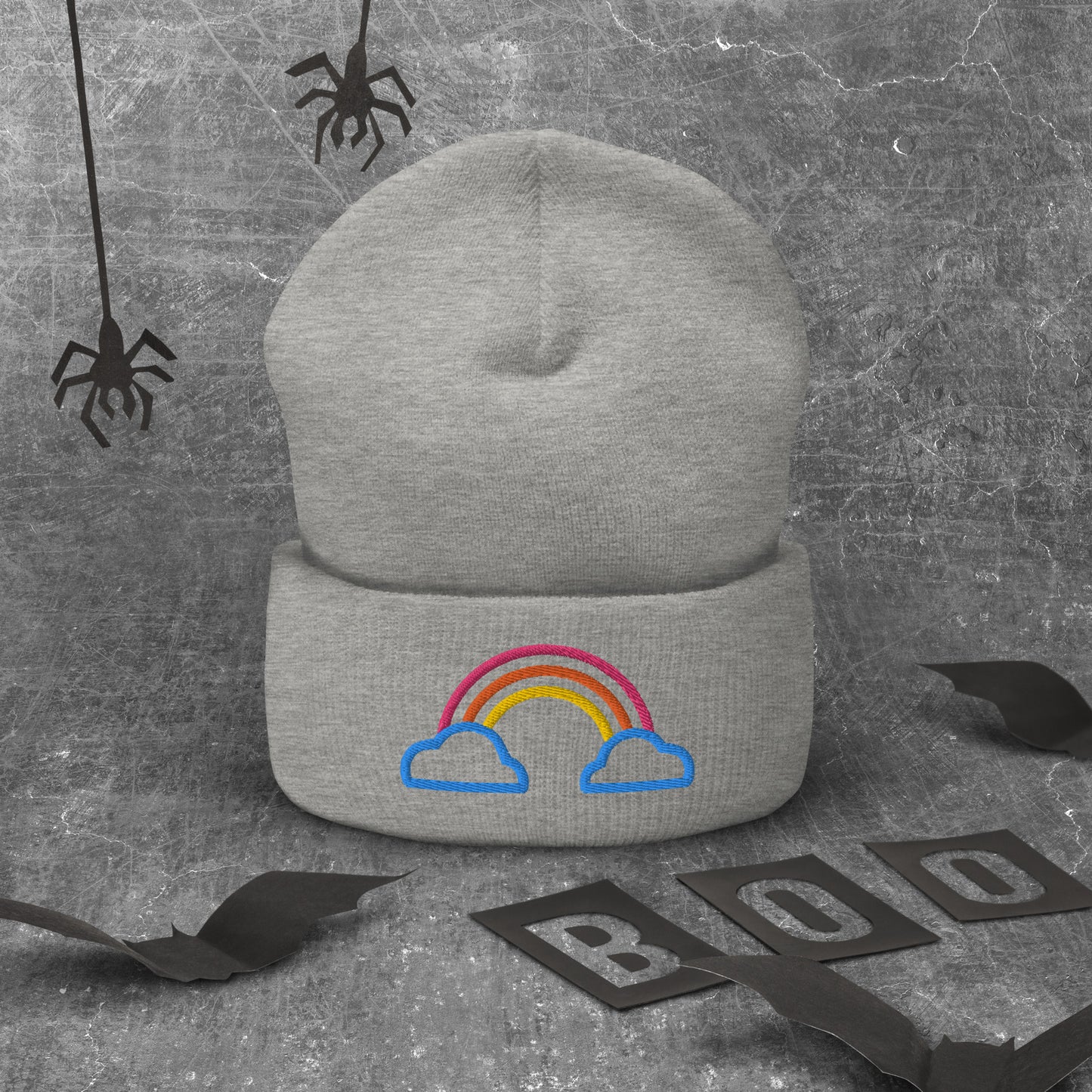 Cuffed Beanie- Rainbow