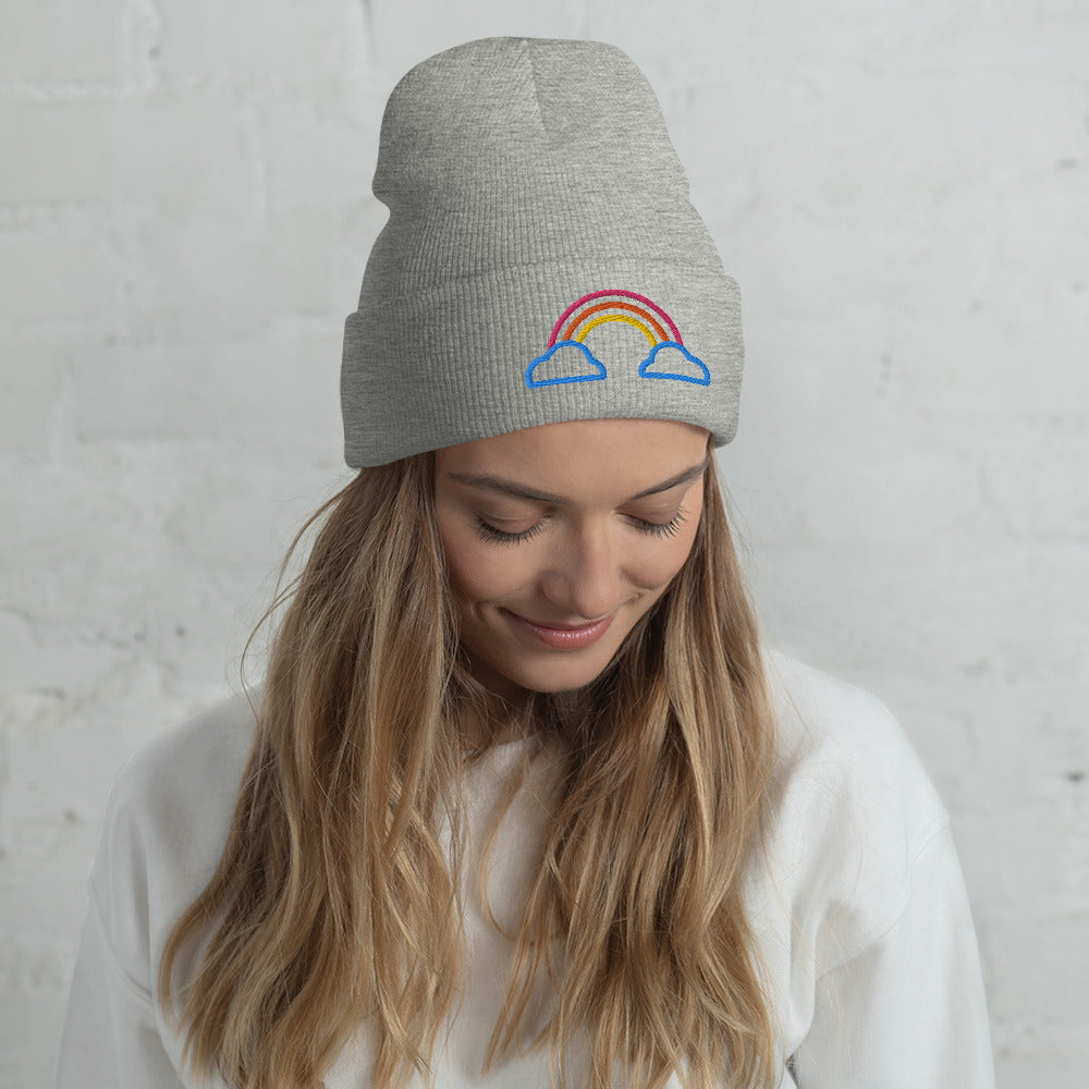 Cuffed Beanie- Rainbow
