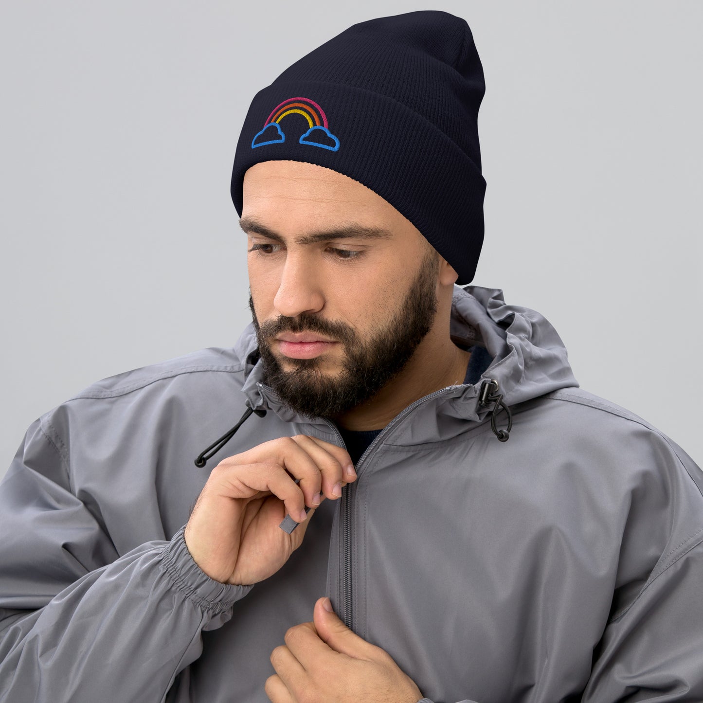 Cuffed Beanie- Rainbow