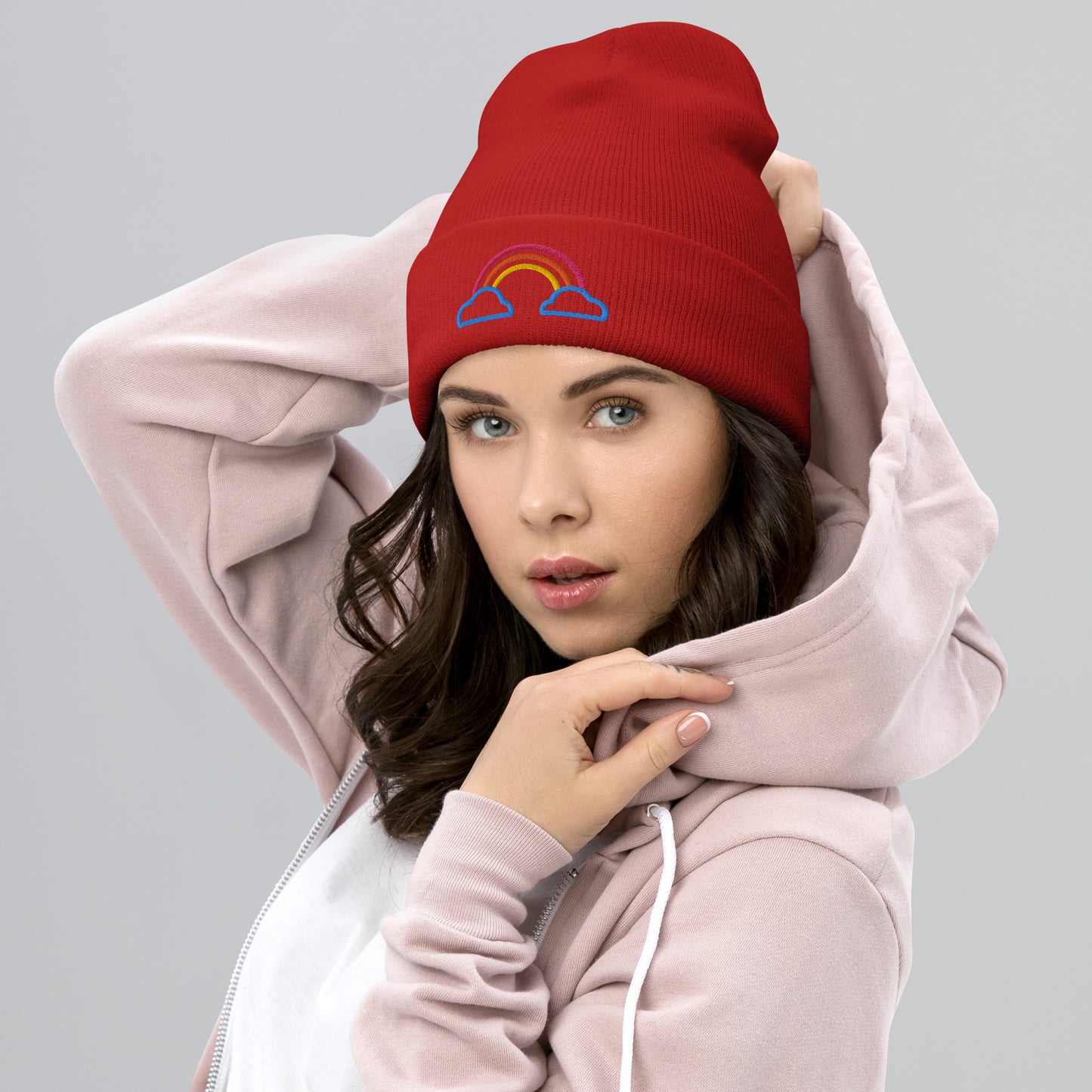 Cuffed Beanie- Rainbow