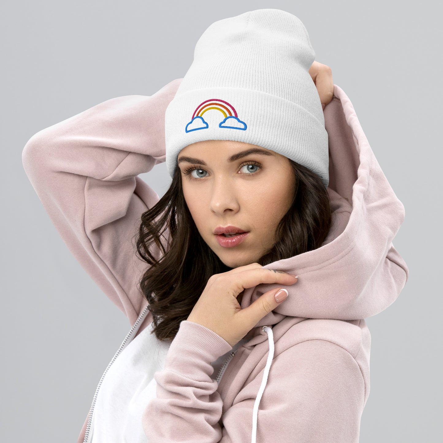 Cuffed Beanie- Rainbow