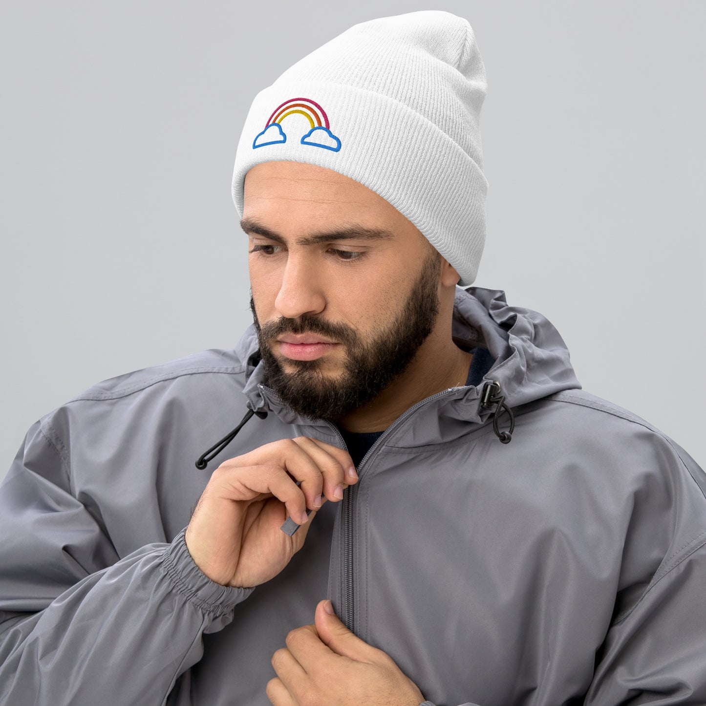 Cuffed Beanie- Rainbow