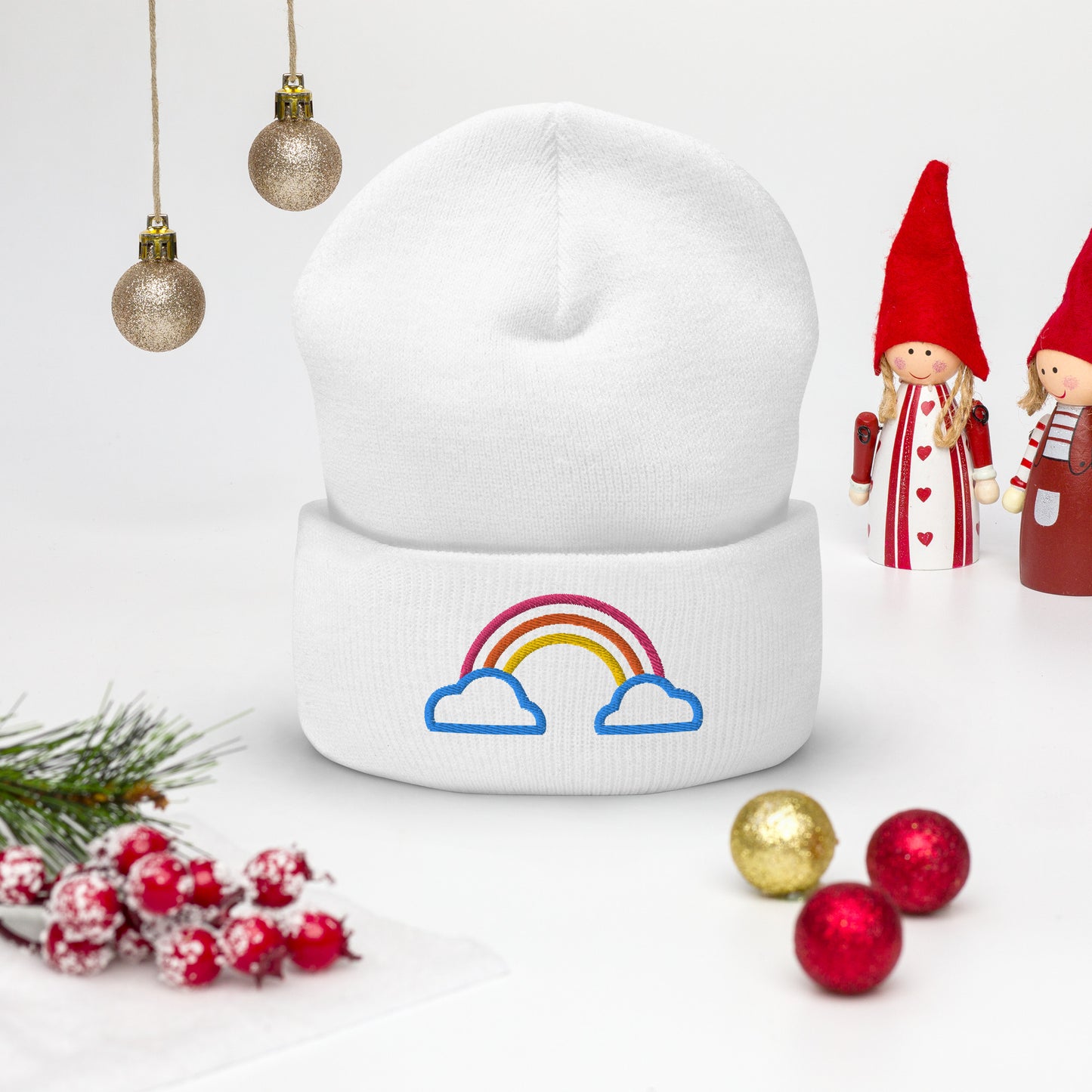 Cuffed Beanie- Rainbow