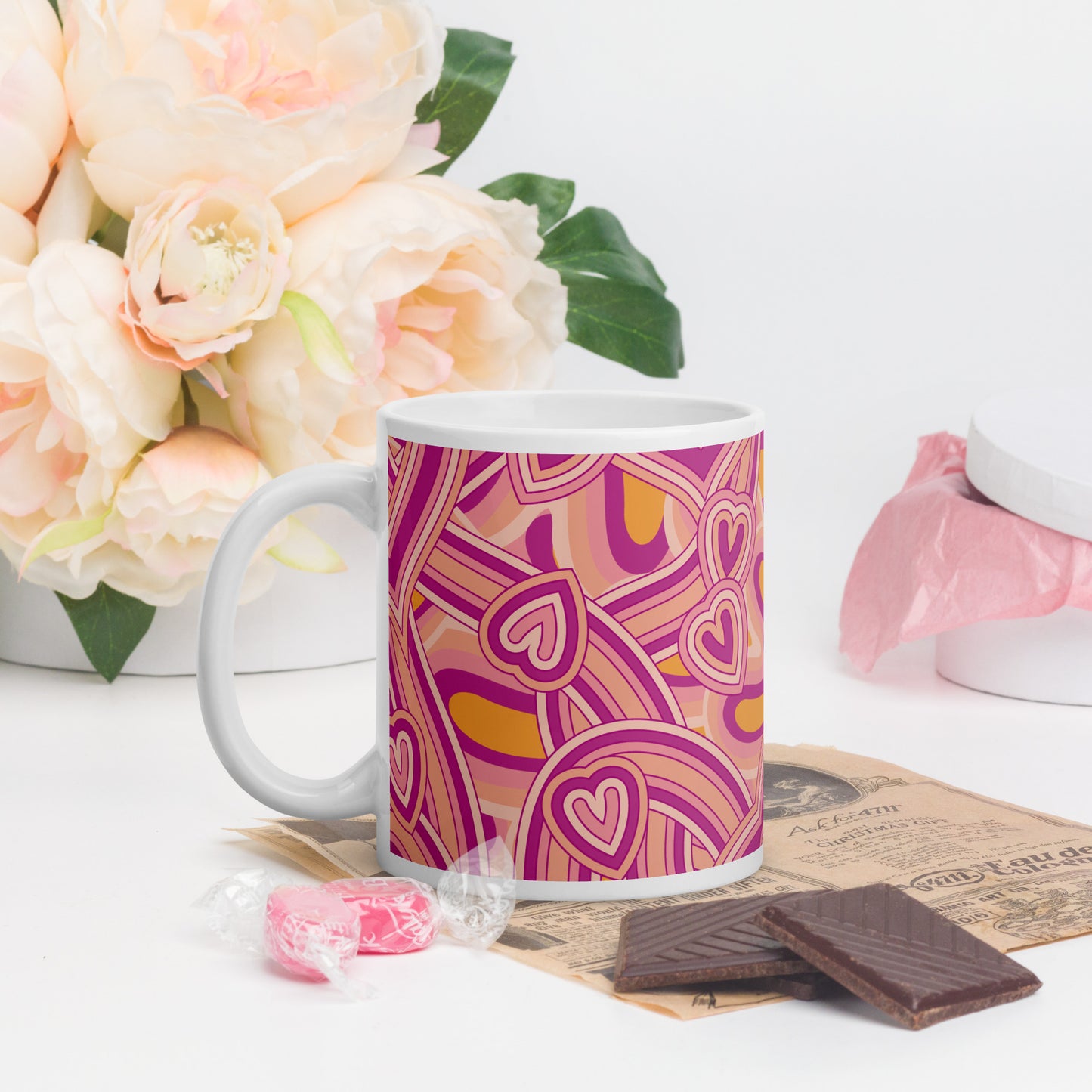 White glossy mug-Teddy