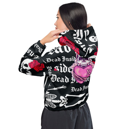 Women’s cropped windbreaker- Sugar Candy Skull
