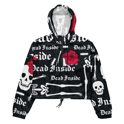 Women’s cropped windbreaker- Sugar Candy Skull