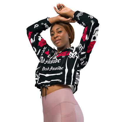 Women’s cropped windbreaker- Sugar Candy Skull