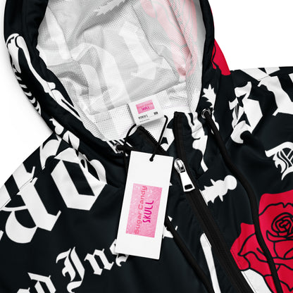 Women’s cropped windbreaker- Sugar Candy Skull