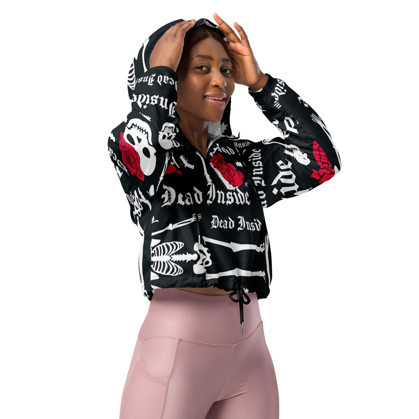 Women’s cropped windbreaker- Sugar Candy Skull