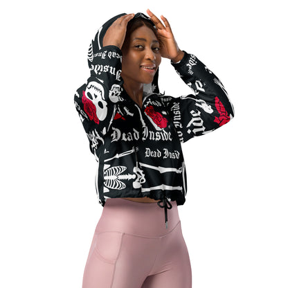 Women’s cropped windbreaker- Sugar Candy Skull