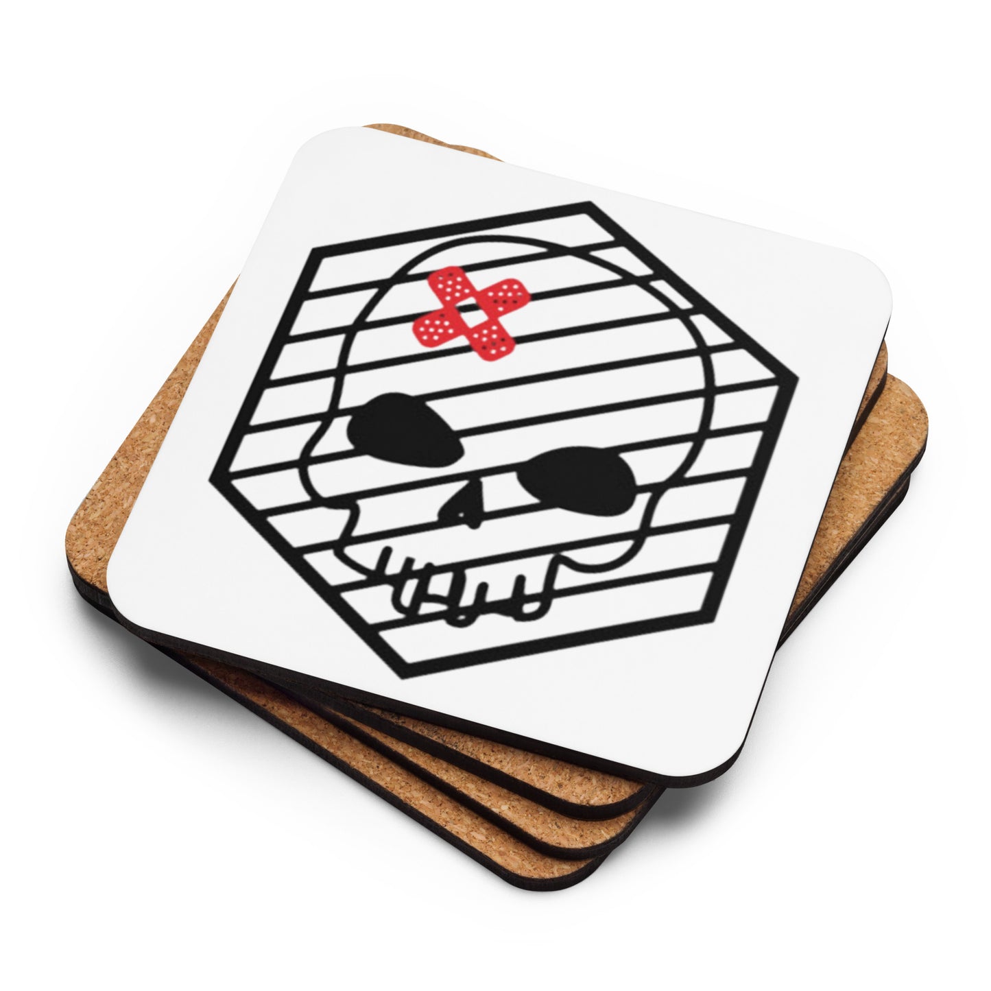 Single Cork-back coaster- DrSkullbasher Edition