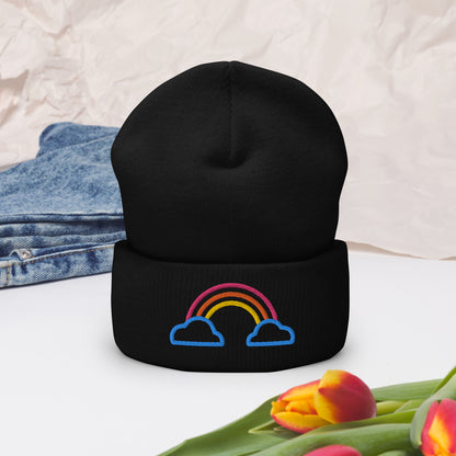 Cuffed Beanie- Rainbow