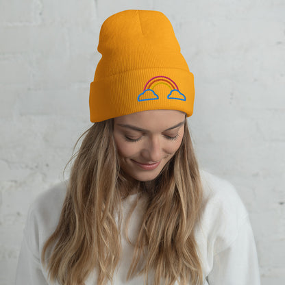 Cuffed Beanie- Rainbow