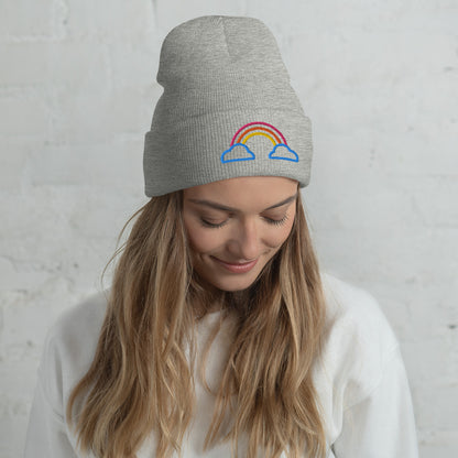 Cuffed Beanie- Rainbow