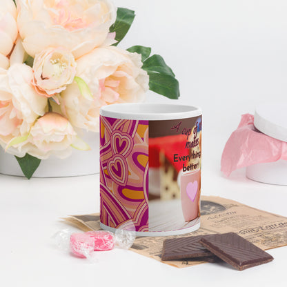 White glossy mug-Teddy