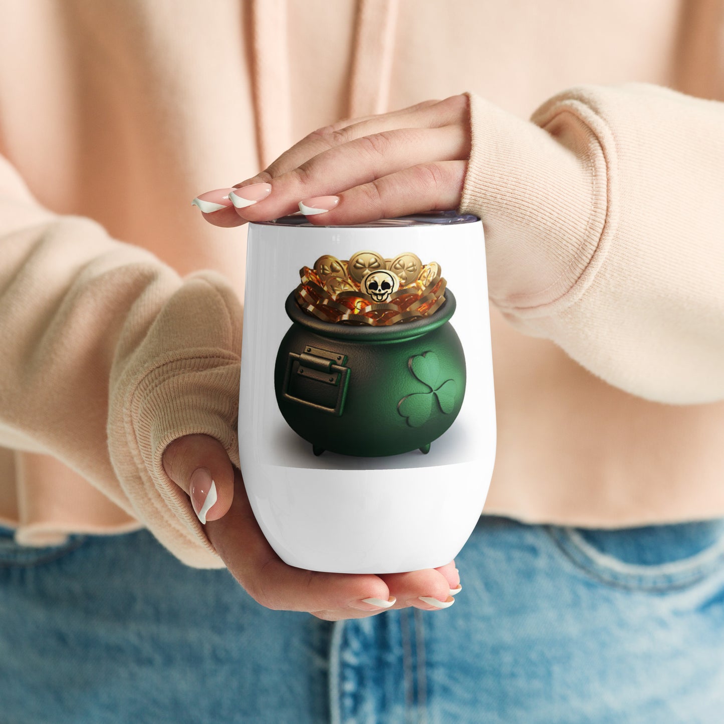 Wine tumbler- St. Patrick’s day- Mischievous Mandible Edition