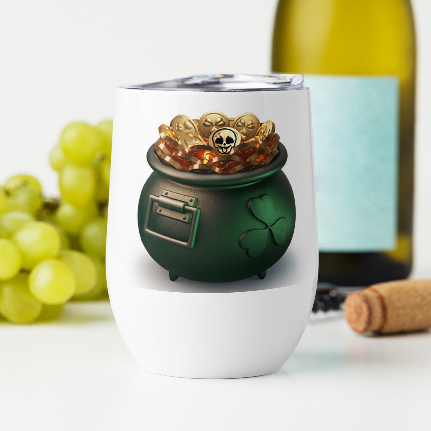 Wine tumbler- St. Patrick’s day- Mischievous Mandible Edition